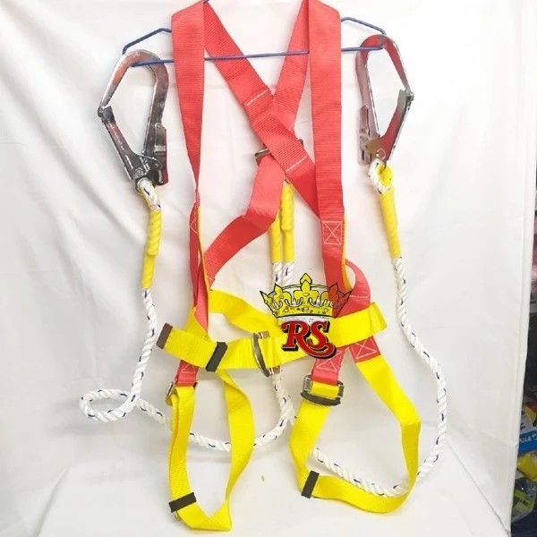 FULL BODY HARNESS LEGION DOUBLE BIG HOOK SAFETY BELT MURAH Merah