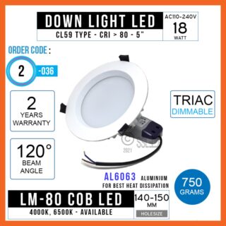 Downlight CL59 Dimmable 18 Watt