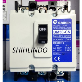 MCCB Shihlin BM30-CN (380V 1,5kA, 220V 2,5kA) 3P 3A ~ 30A