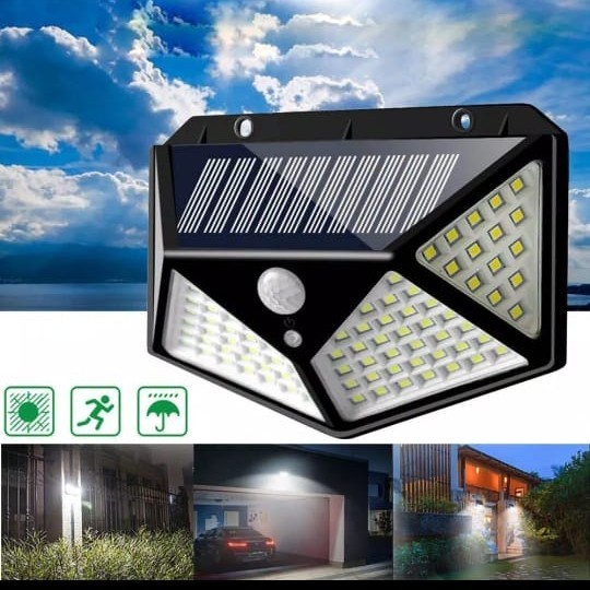 Lampu Dinding 100LED Sensor Light LED Solar Lamp