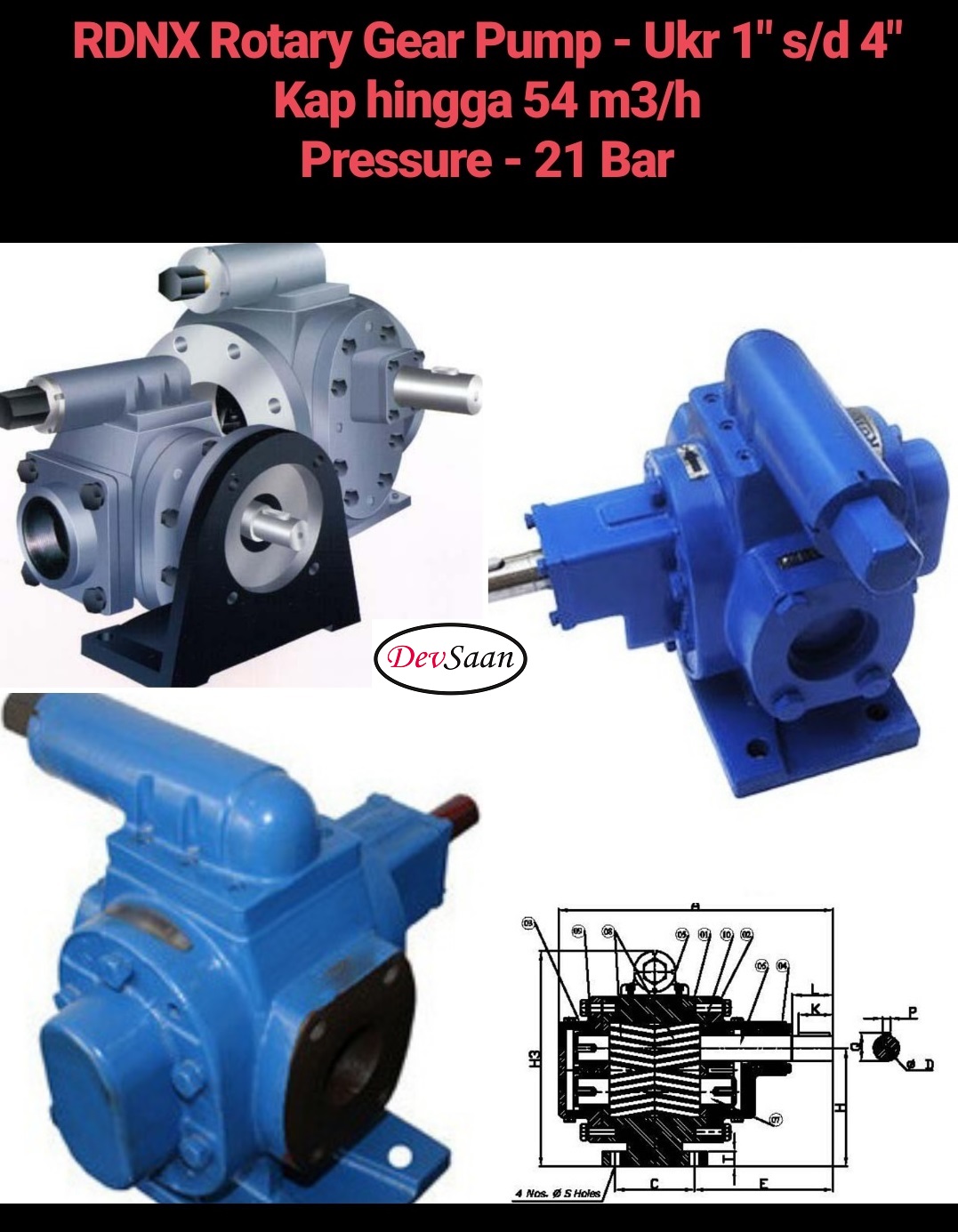 Gear Pump Rotari RDNX 250L Tekanan Tinggi 2.5 - Image 9