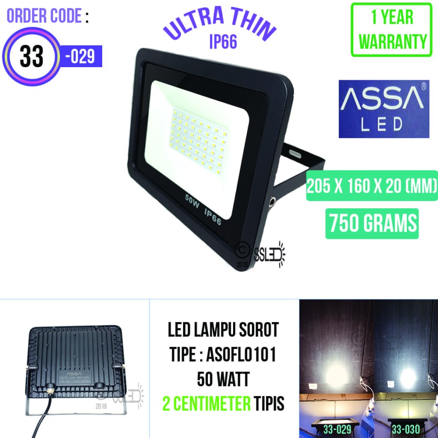 Lampu Sorot LED IP66 Ultra Thin 50 Watt