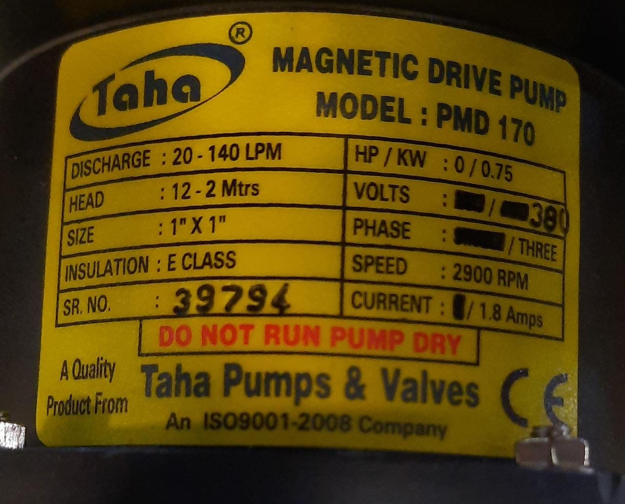 Polypropylene Magnetic Drive Pump PMD-170 Pompa Magnetik - 1" x 1" - Image 3