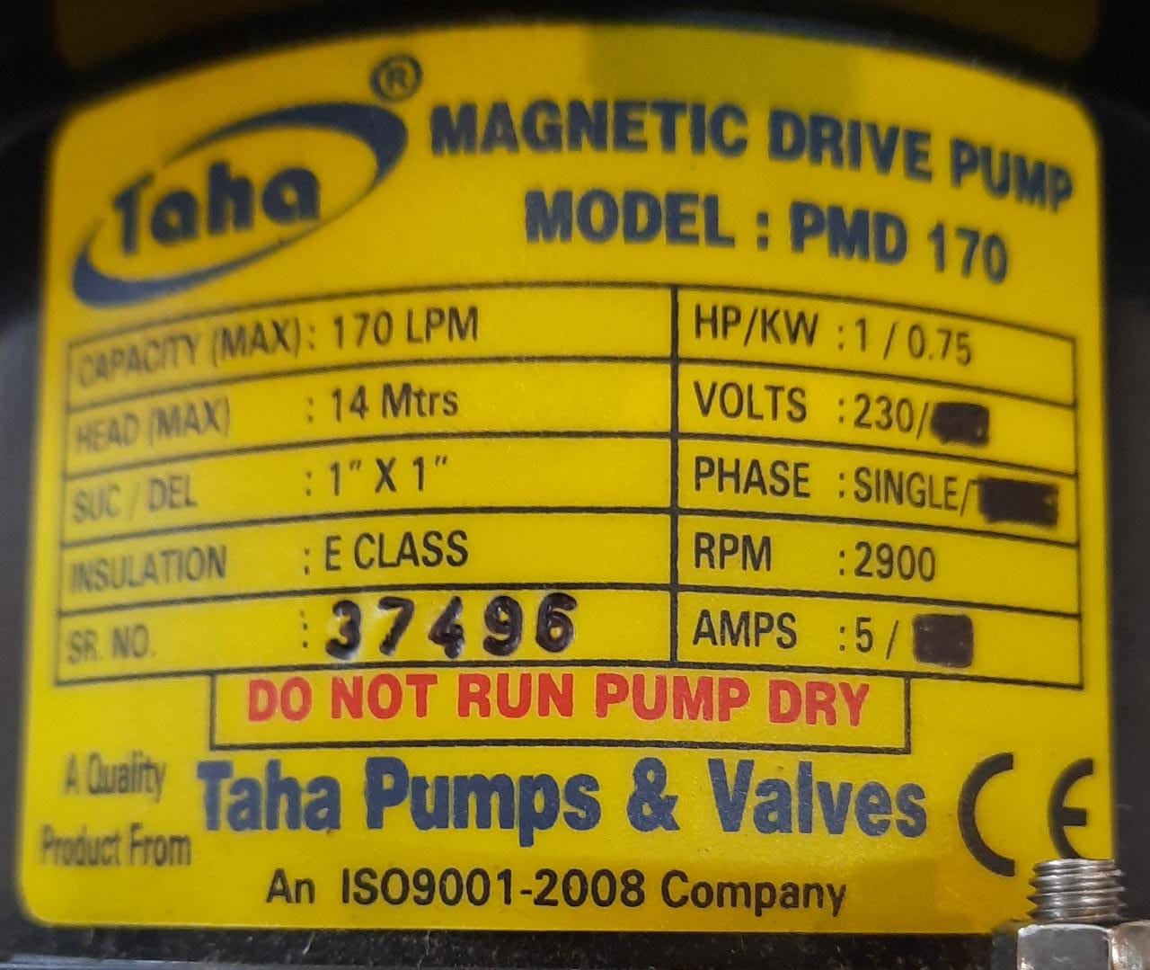 Polypropylene Magnetic Drive Pump PMD-170 Pompa Magnetik - 1" x 1" - Image 3