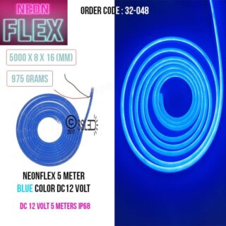 NeonFlex 5 Meter IP68 BLUE DC 12 Volt 8mm
