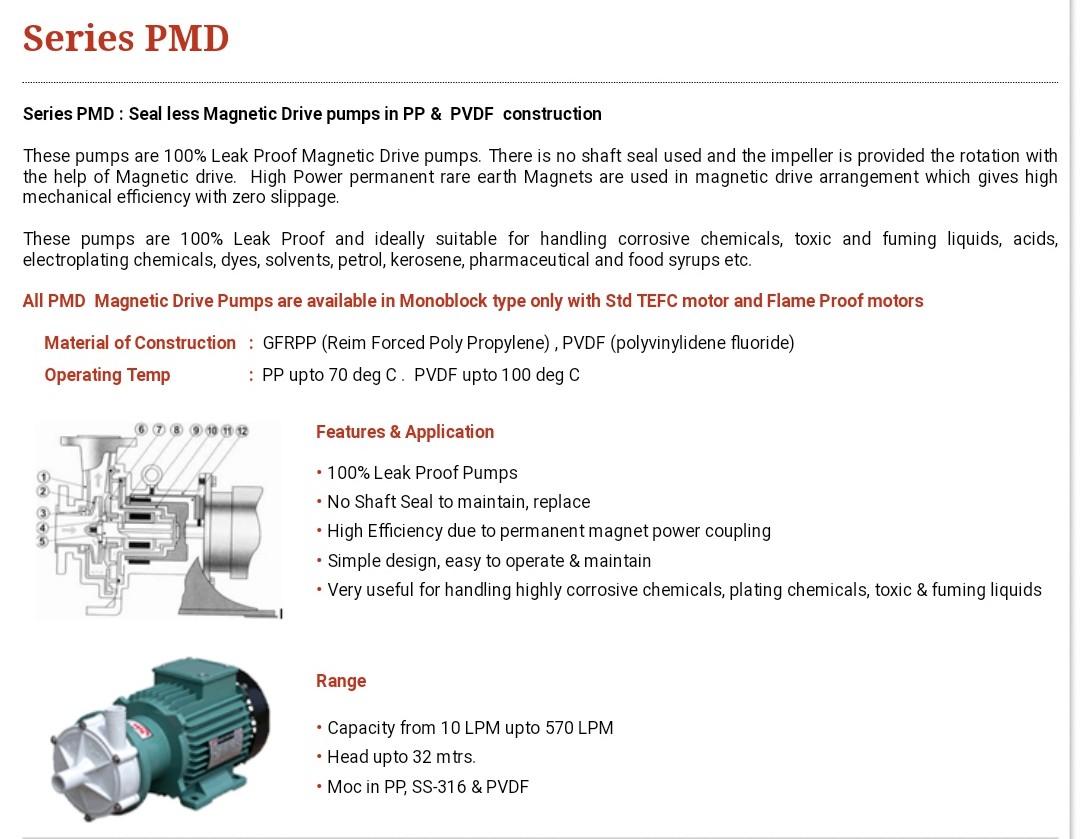 Polypropylene Magnetic Drive Pump PMD-170 Pompa Magnetik - 1" x 1" - Image 4