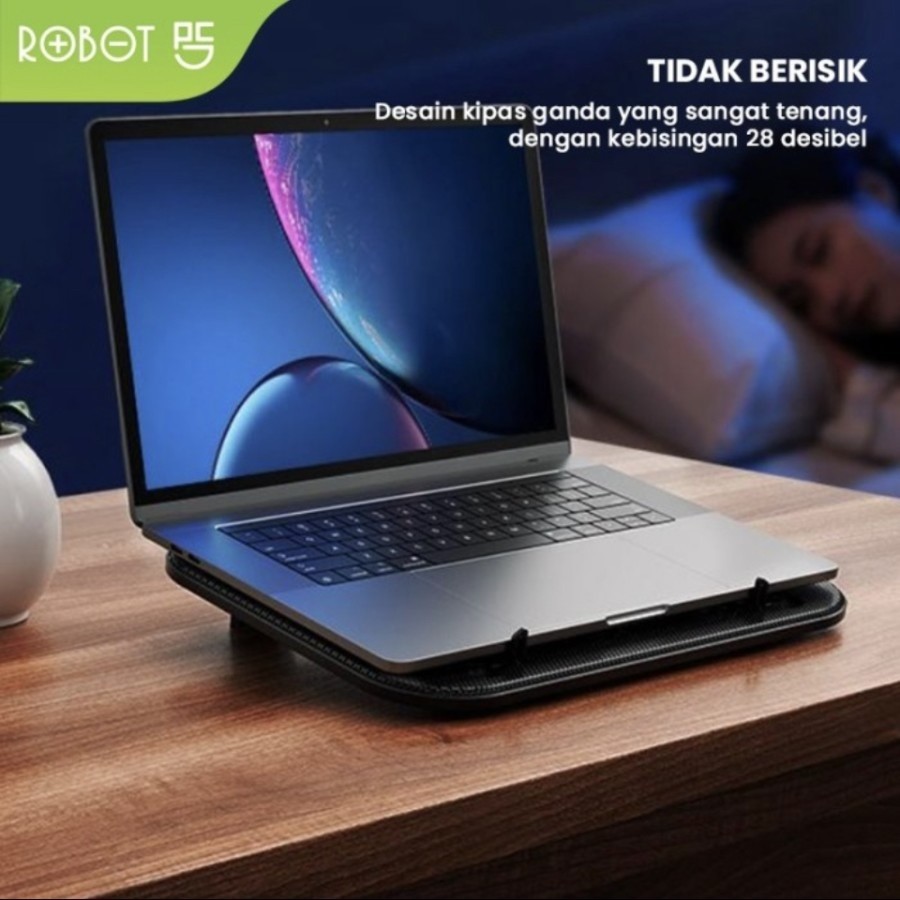 Stand Kipas Pendingin Laptop Robot Cooling RT-LCS01 Dual Fan Ultra - Image 2