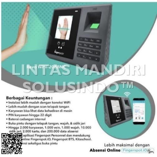 Mesin Absensi Wajah+ Telapak tangan + Dll Fingerspot Revo WFV-208BNC - Image 5