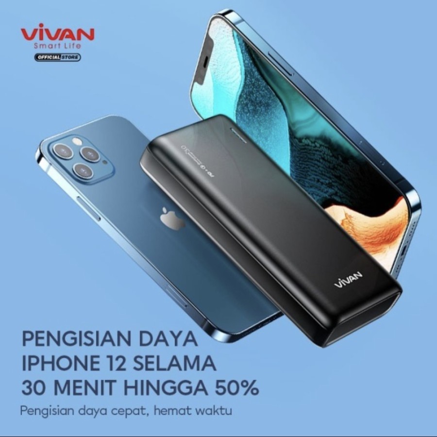 Power Bank 20.000 mAh Vivan VPB-A20 Dual Input 3 Output 22.5W 5A VQC - Image 3