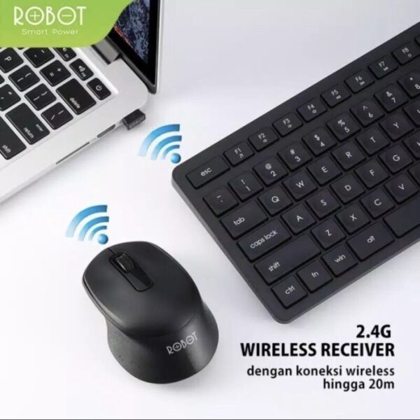 Keyboard set Mouse Wireless ROBOT KM4000 - Image 2