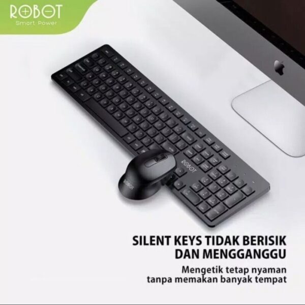 Keyboard set Mouse Wireless ROBOT KM4000 - Image 3