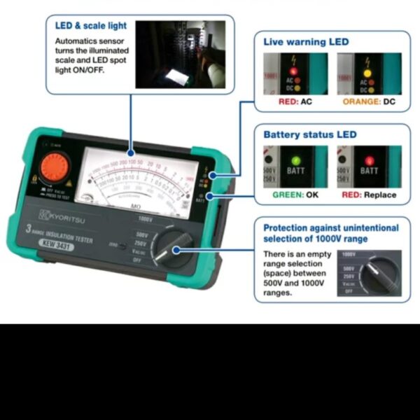 insulation Tester Kyoritsu KEW 3431 Kyoritsu 3431 - Image 2