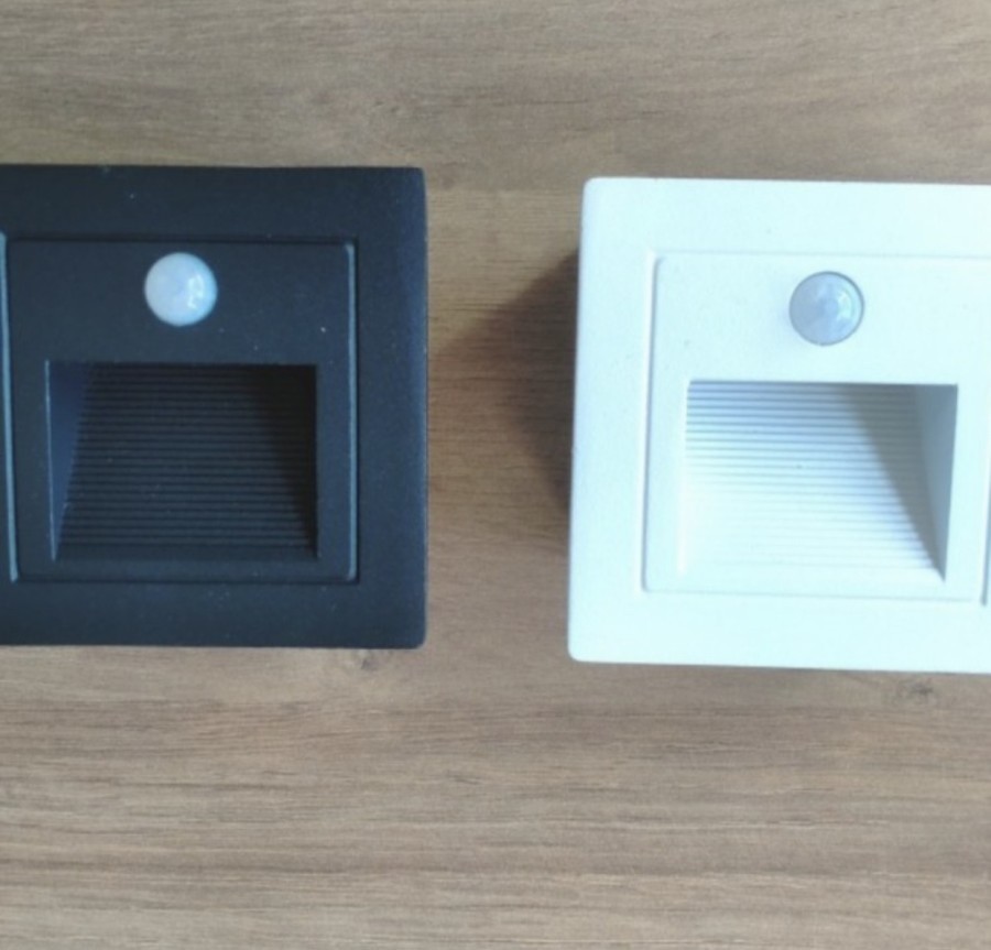 Lampu tangga sensor gerak 3 watt 3w lampu dinding led 3w sensor gerak - Body putih