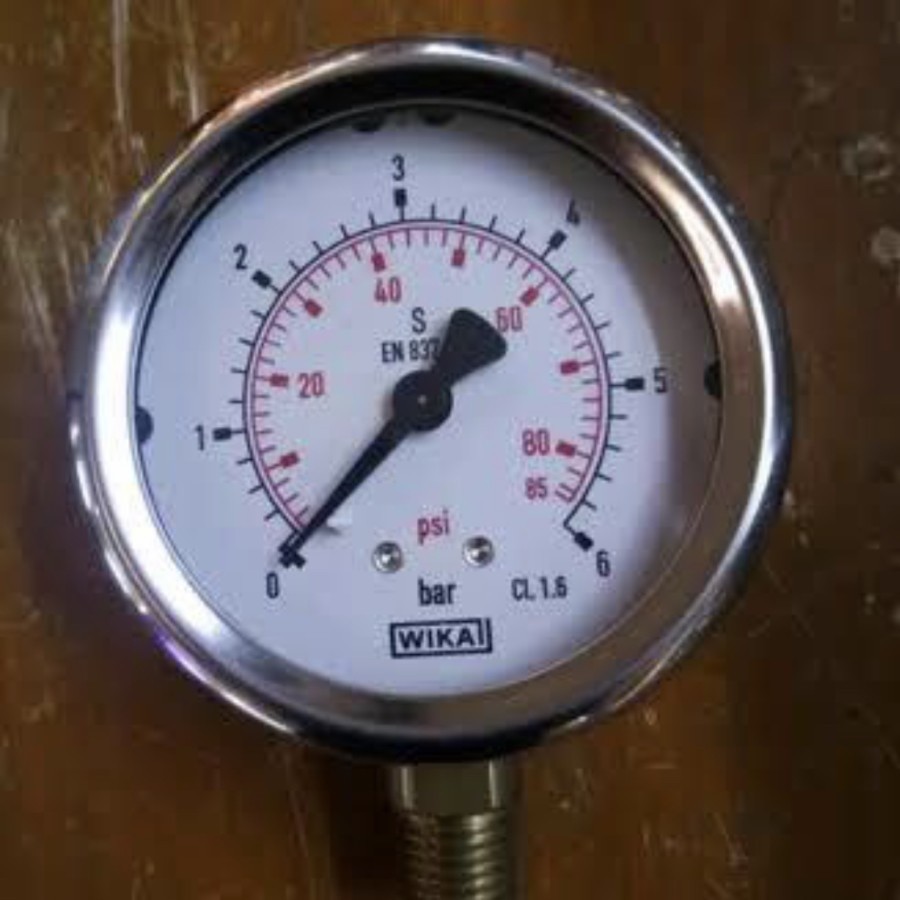 pressure gauge wika 212.53.63 bottom 6 bar / psi + gliserin