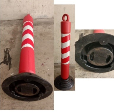 Stick Cone T top Bollard Base Rubber 80 cm / Pembatas Jalan