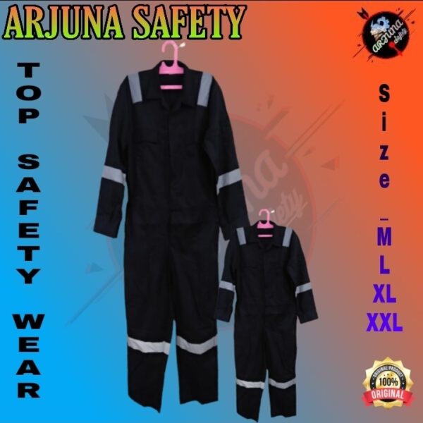 Wearpack Safety/Seragam Kerja Murah/ Wearpack Terusan Top Murah- Hitam