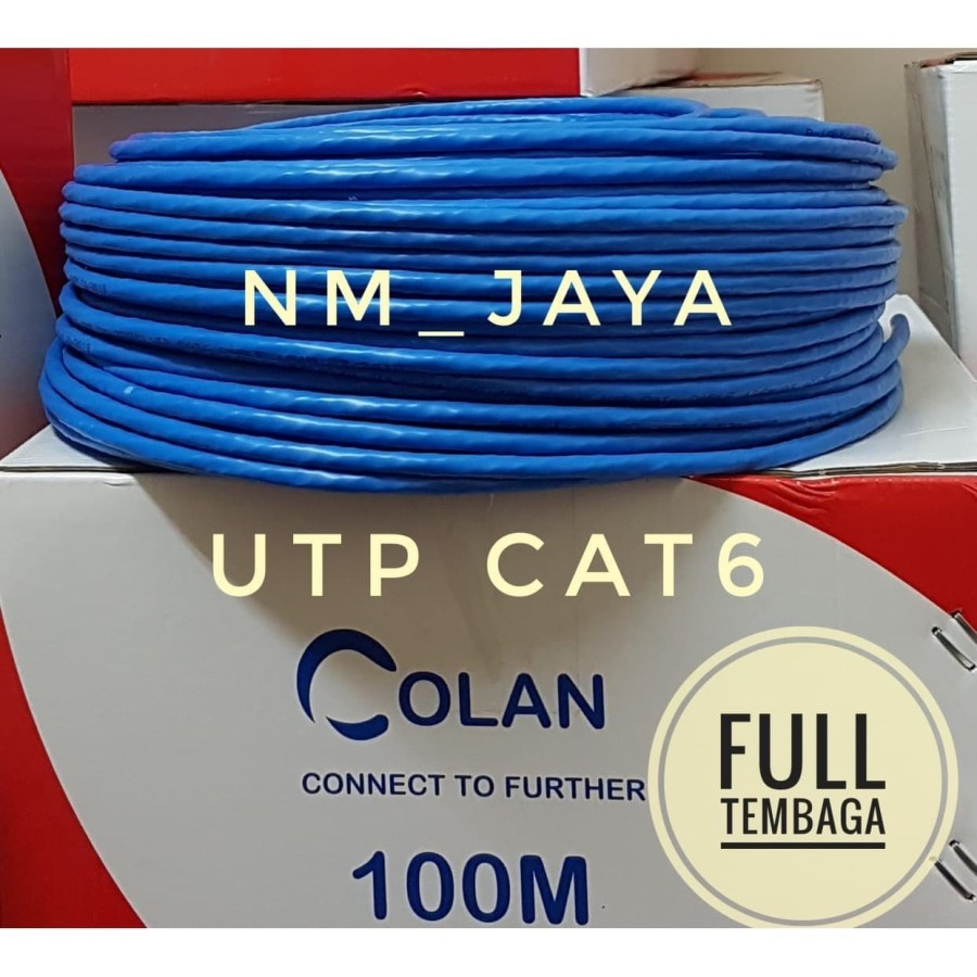 Kabel UTP Cat6 Colan 23Awg Full Tembaga Blue Datatwist PE Meteran