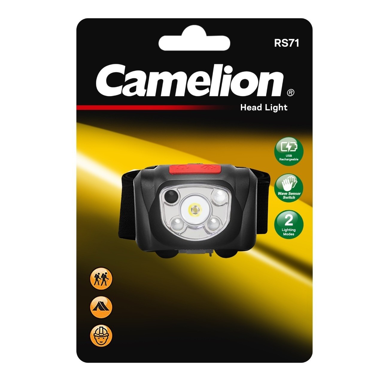 Camelion Headlamp Rechargeable Sensor RS71 - Senter Kepala Sensor Cas