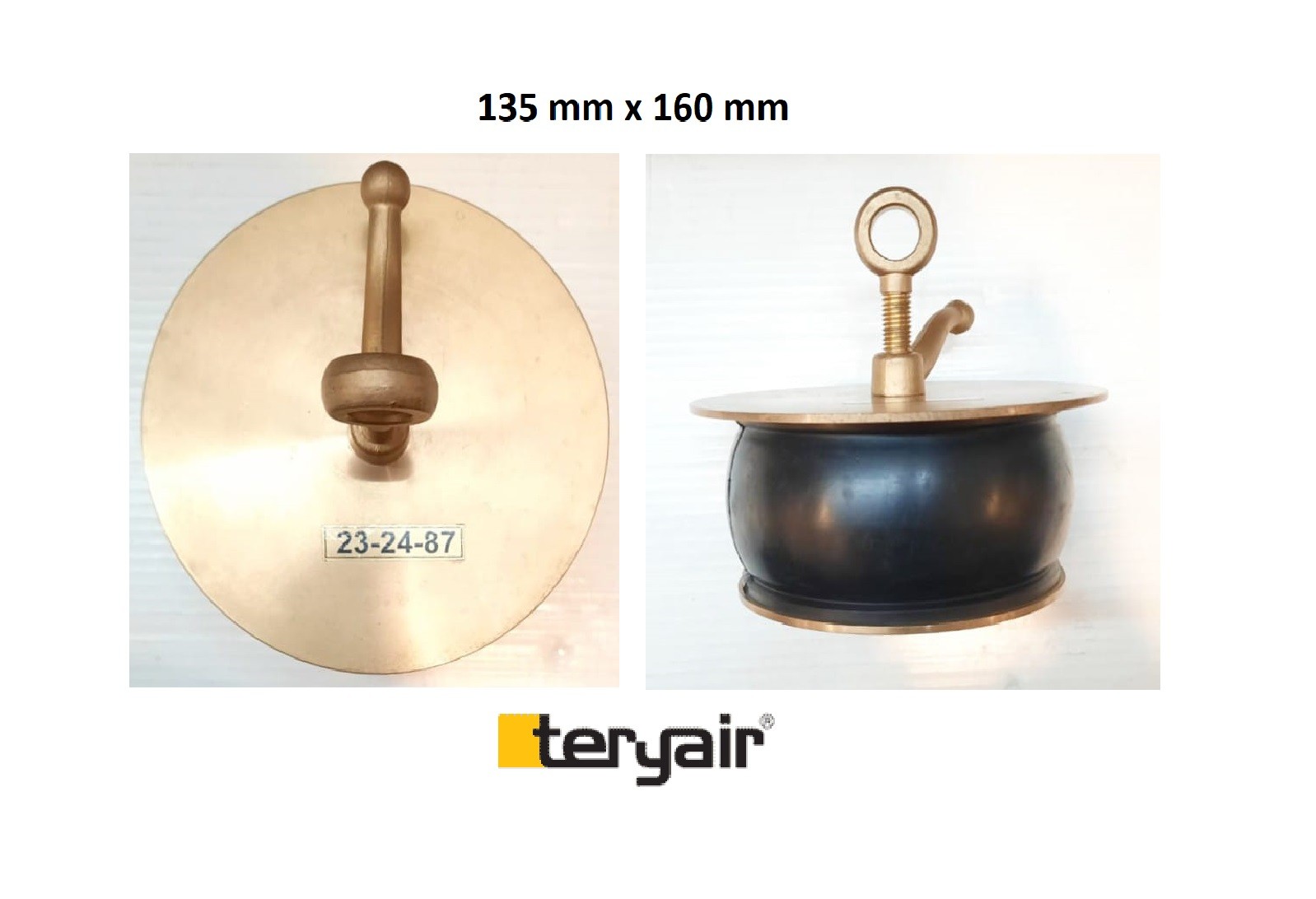 Brass Scupper plug 135 mm x 160 mm IMPA 23 24 87