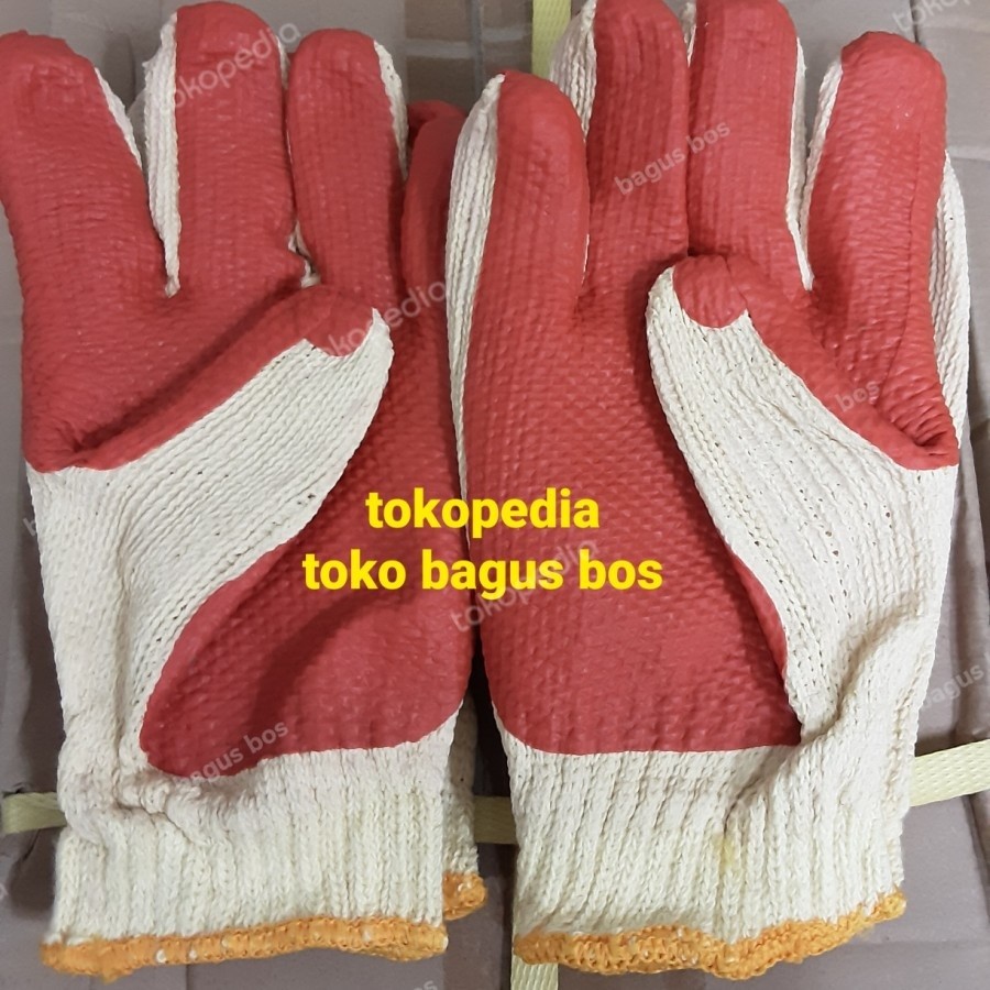 sarung tangan latex kombinasi katun anti slip safety glove