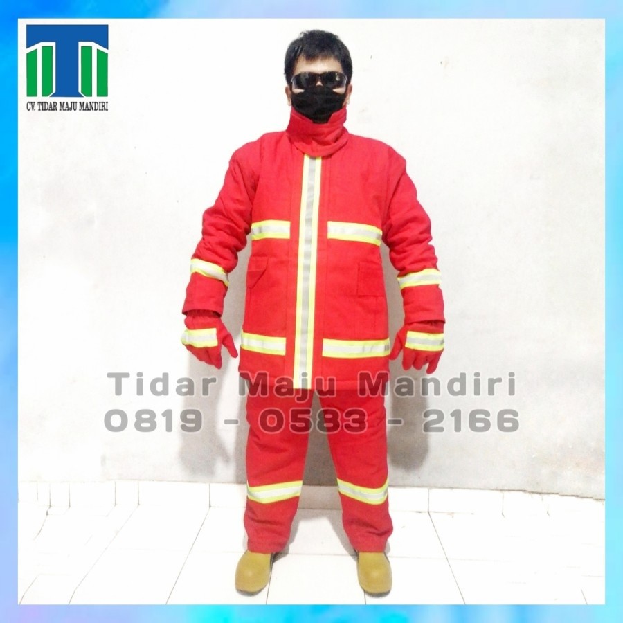 Baju Set Pemadam Kebakaran Merah BILLFIRE Fireman plus sarung Tangan