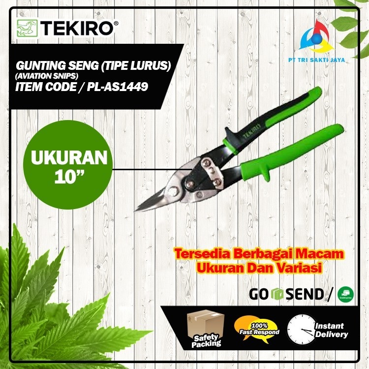 Gunting Baja Ringan Gunting Seng 10" Tekiro Type Lurus