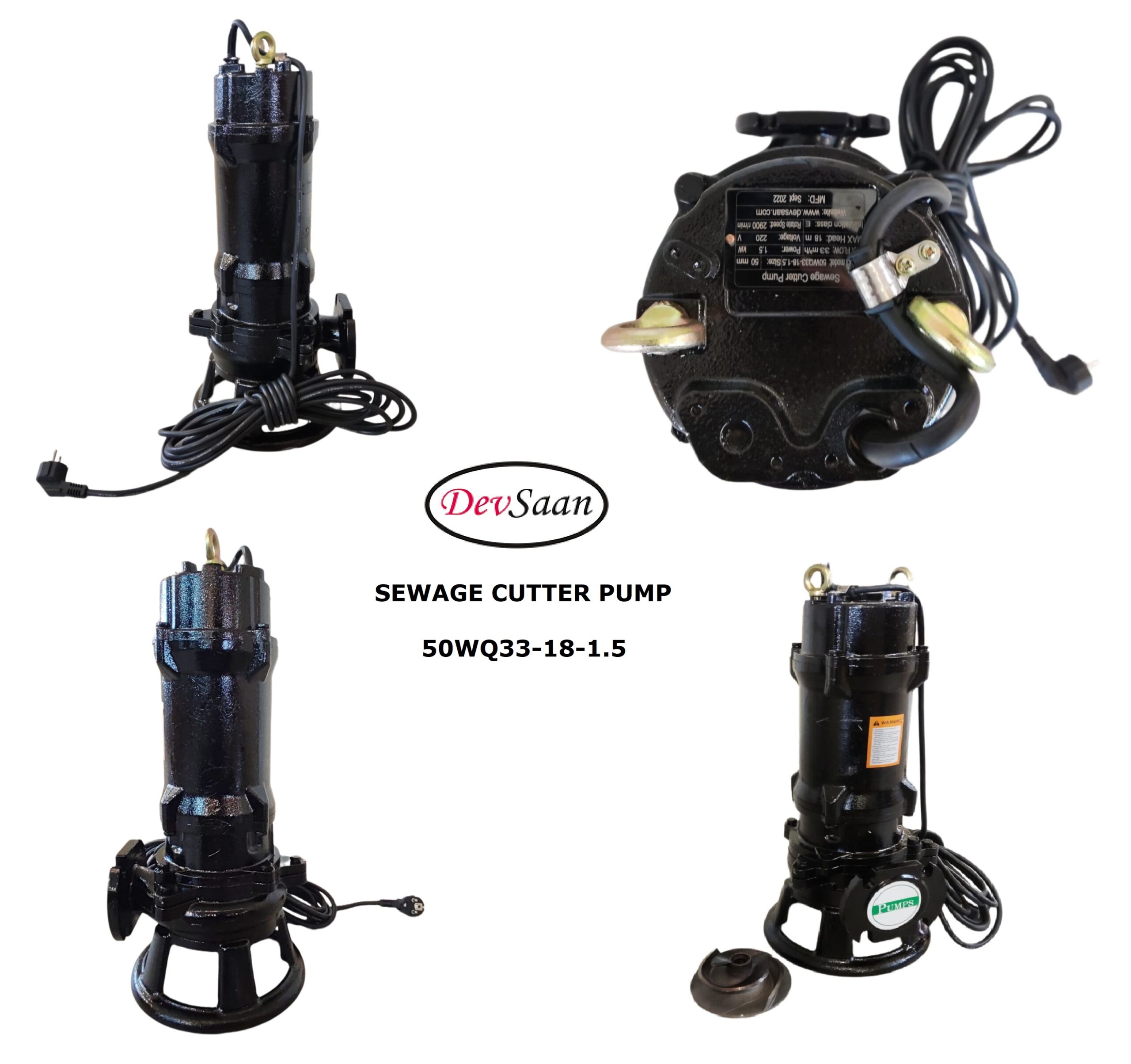 Sewage Cutter Pump 50WQ33-18-1.5 Pompa Celup Air Kotor - 2" - 2 Hp 220V 1 Fase - Image 3
