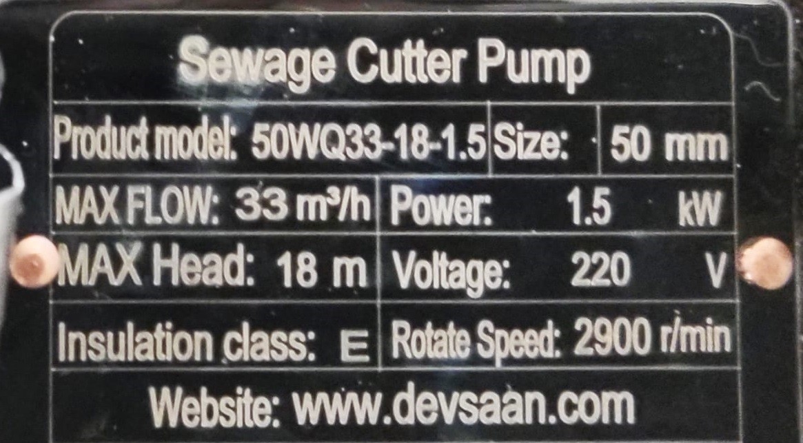 Sewage Cutter Pump 50WQ33-18-1.5 Pompa Celup Air Kotor - 2" - 2 Hp 220V 1 Fase - Image 4