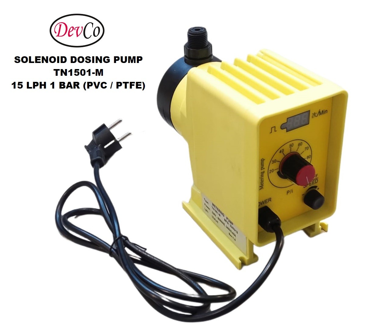 Pompa Dosing Solenoid TN1501-M Diaphragm Metering Pump - 15 LPH 1 Bar