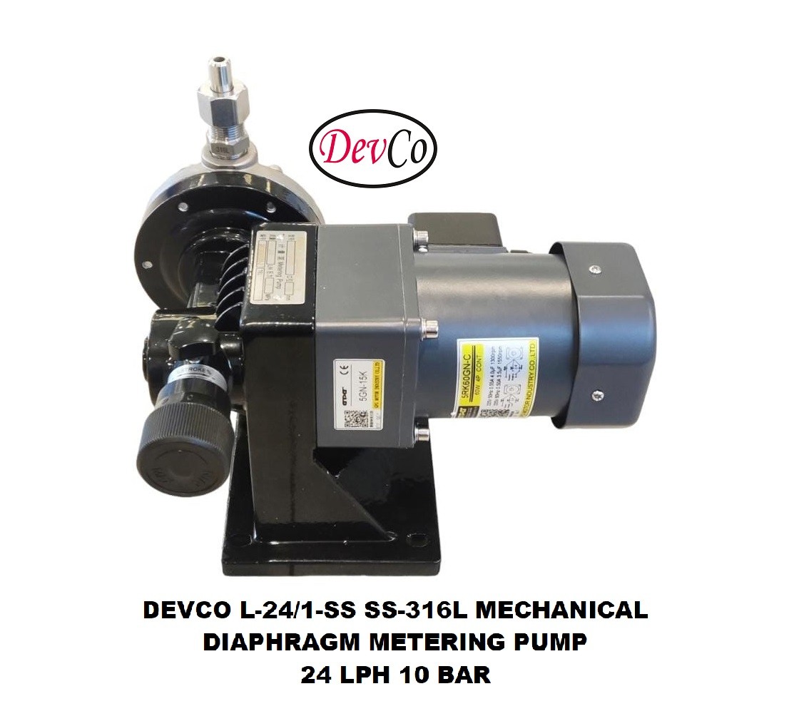 Pompa Dosing L-24-1-SS Mechanical Diaphragm Metering Pump - 24 LPH 10 Bar - Image 3