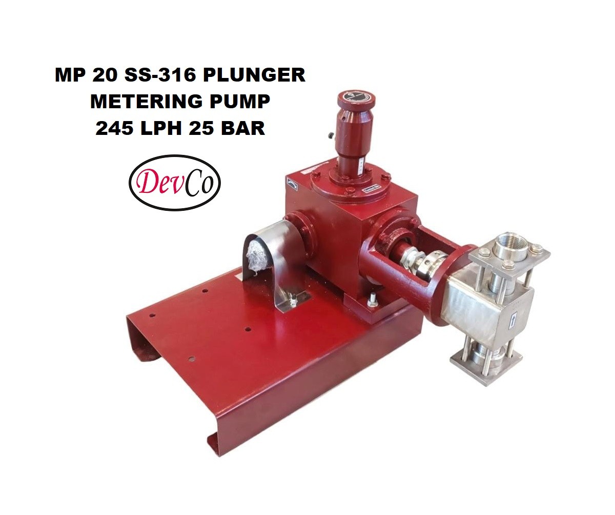 Pompa Dosing MP224525 SS-316 Plunger Metering Pump - 245 LPH 25 Bar