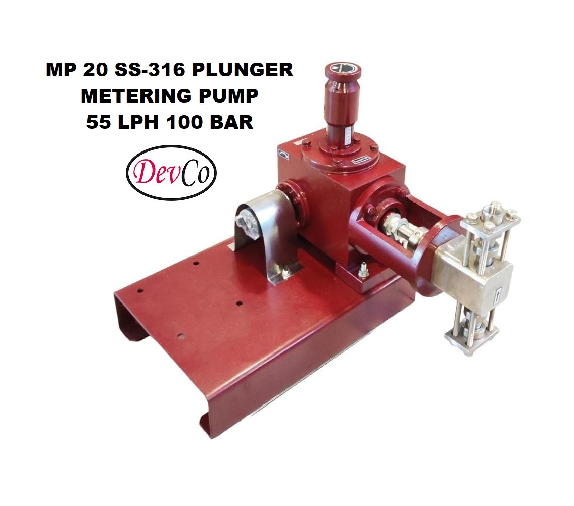 Pompa Dosing MP255100 SS-316 Plunger Metering Pump - 55 LPH 100 Bar