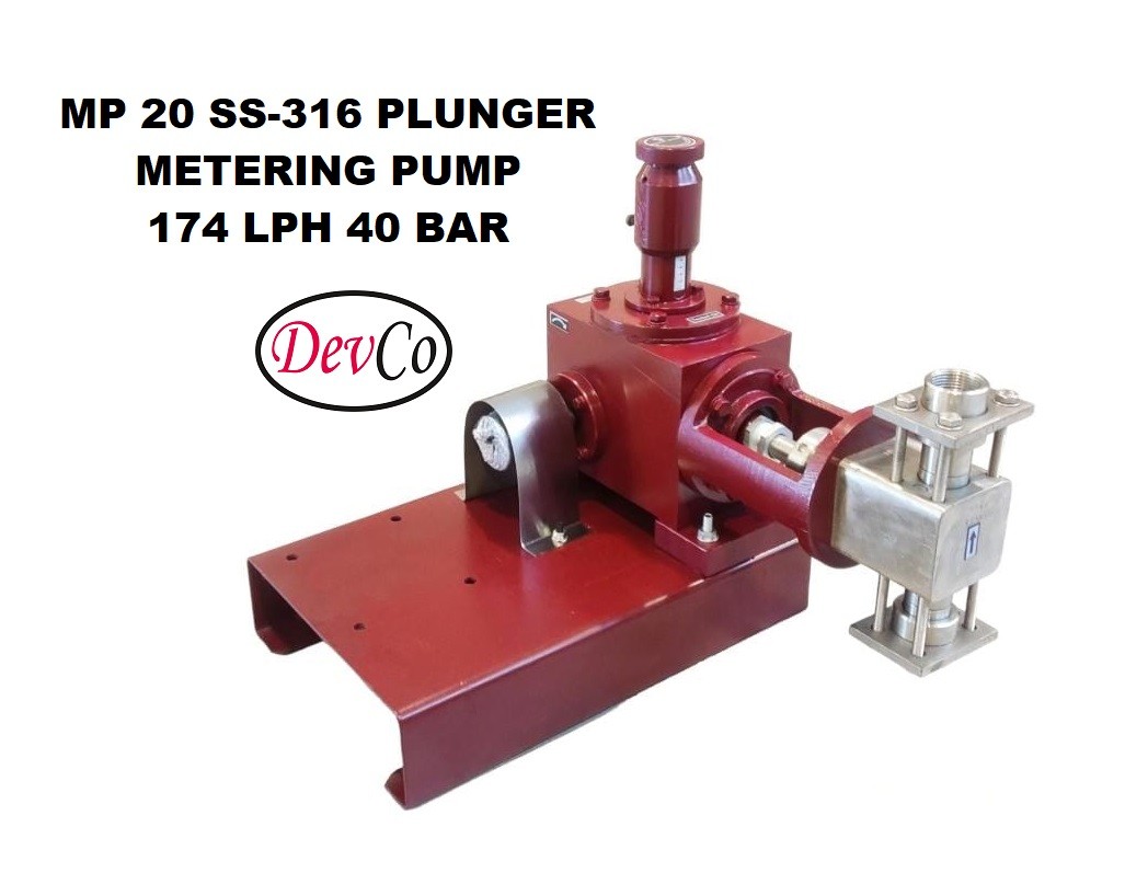 Pompa Dosing MP217440 SS-316 Plunger Metering Pump - 174 LPH 40 Bar