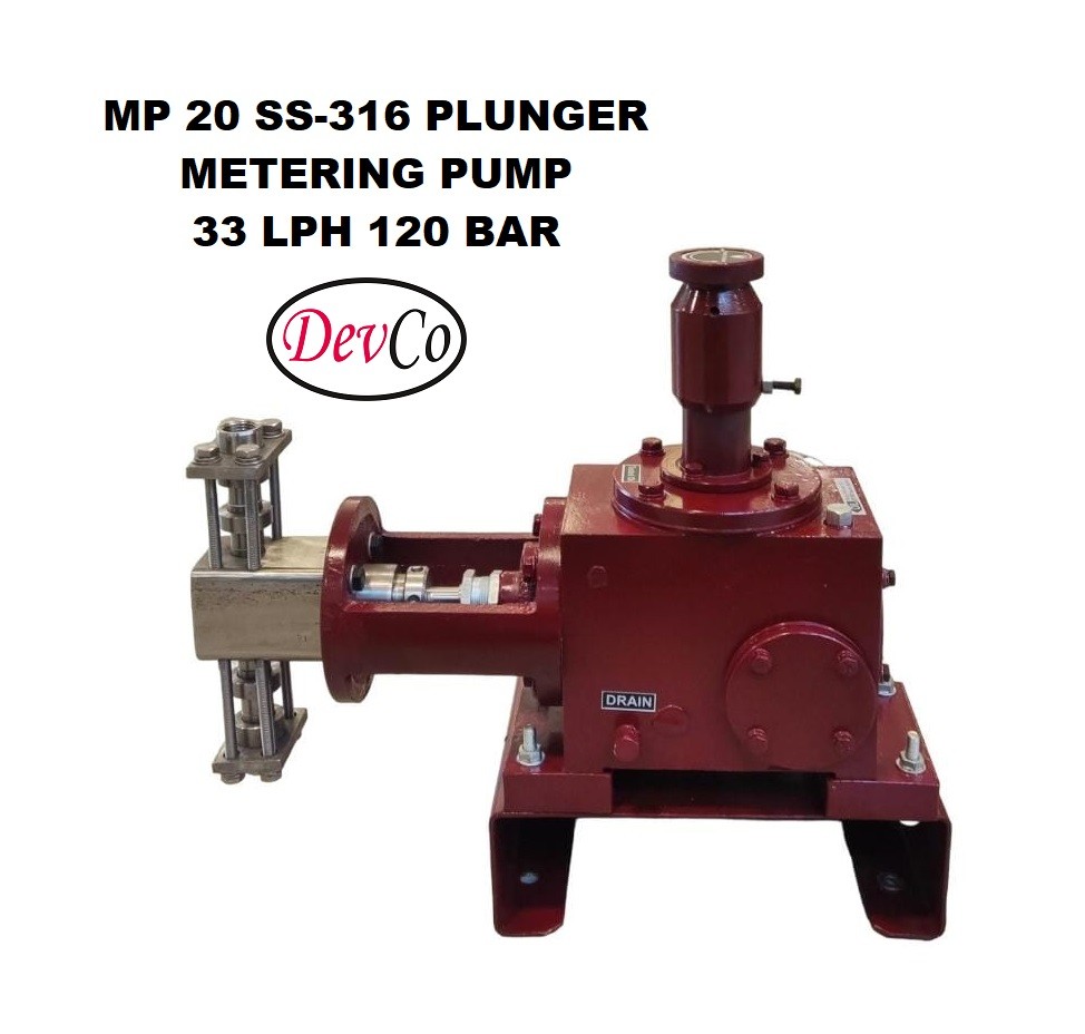 Pompa Dosing MP233120 SS-316 Plunger Metering Pump - 33 LPH 120 Bar - Image 3