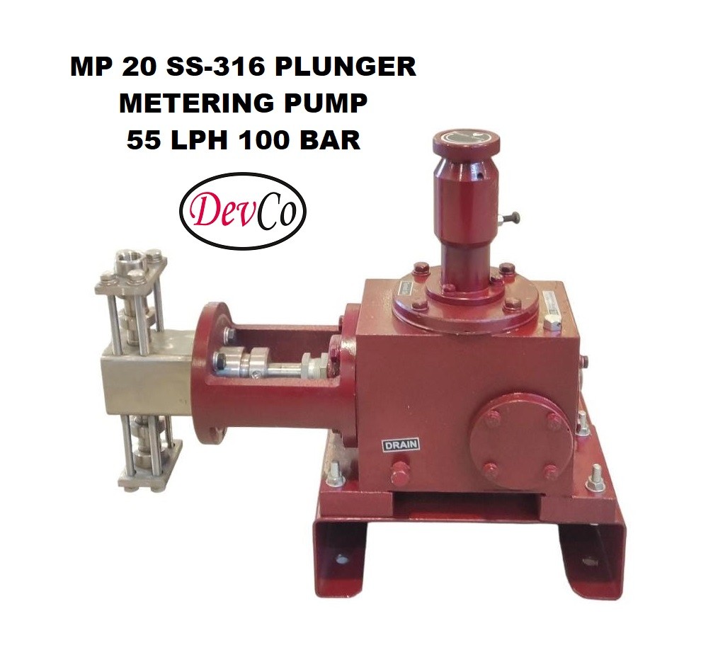 Pompa Dosing MP255100 SS-316 Plunger Metering Pump - 55 LPH 100 Bar - Image 3