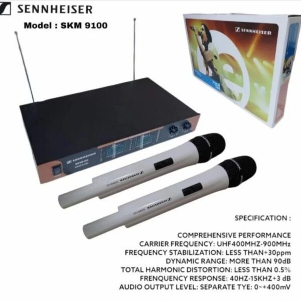 MIC WIRELESS SENNHEISER SKM 9100 DUA MIC PEGANG UHF VOKAL