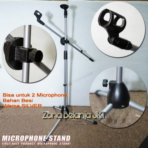 Stand Mic / Standing Microphone / Dudukan Mic Berdiri Lantai - STAND MIC HITAM - Gambar 7