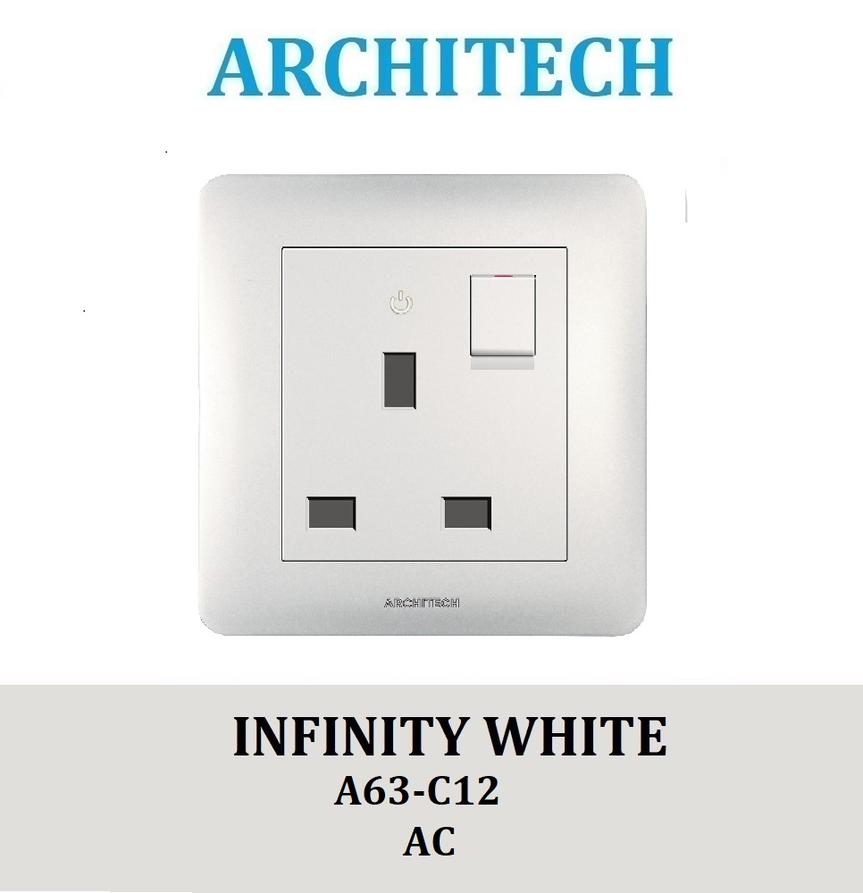 ARCHITECH INFINITY A63-C12 WHITE Stop Kontak - Colokan AC